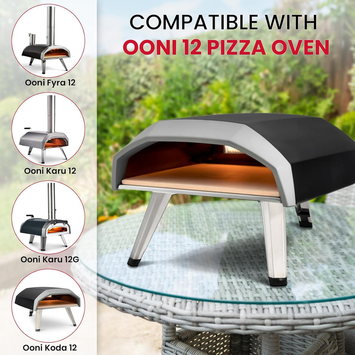 Unicook Pizza Stone for Oven Grill, 12" x 11" Rectangular Cordierite Stone