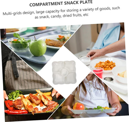 KICHOUSE Candy Tier Tray Fruit Tray Simple Food Storage Desktop Snack Storage Plate Grid Design