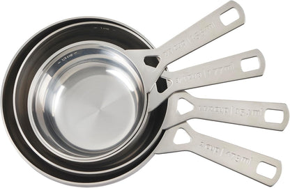 Le Creuset Stainless Steel Batch-Baking Measuring Cups, Set of 4 | Set includes: 2/3, 3/4, 1.5 and 2 cups
