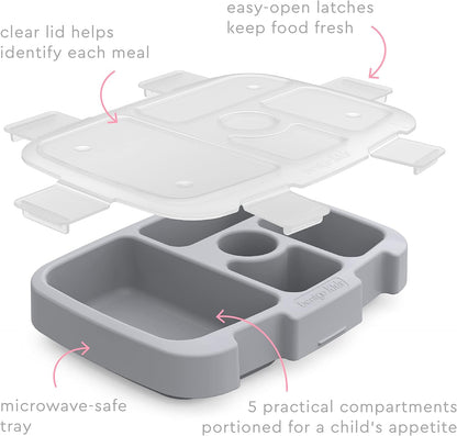 Bentgo® Kids Prints Tray with Transparent Cover - Reusable, BPA-Free, 5-Compartment Meal Prep Container with Built-In Portion Control for Healthy Meals At Home & On the Go (Mermaids in the Sea)