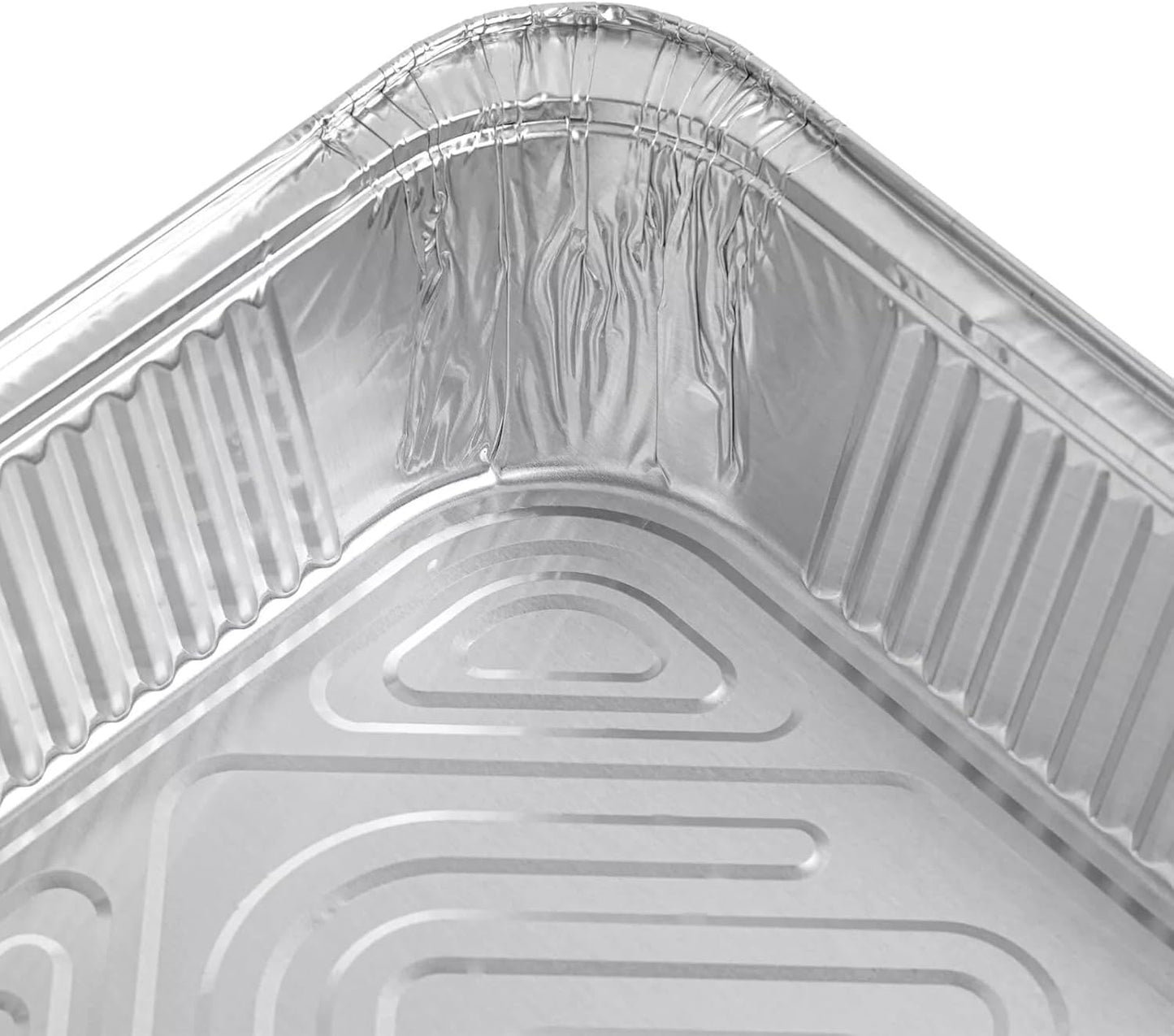 Rectangular Disposable Aluminum Pans with Clear Lids - (25 Pack/Lids), Durable Roasting Pan, Cookware, Baking, Meal Prep, Food Leftovers, Steam Table Tray, BBQ Safe & Spill Free