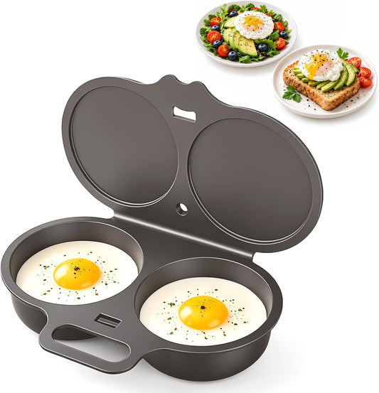 Dual Cavity Microwave Egg Poacher, 2027 New Egg Cooker Microwave, Food-Grade Pp & Versatile Kitchen Essential