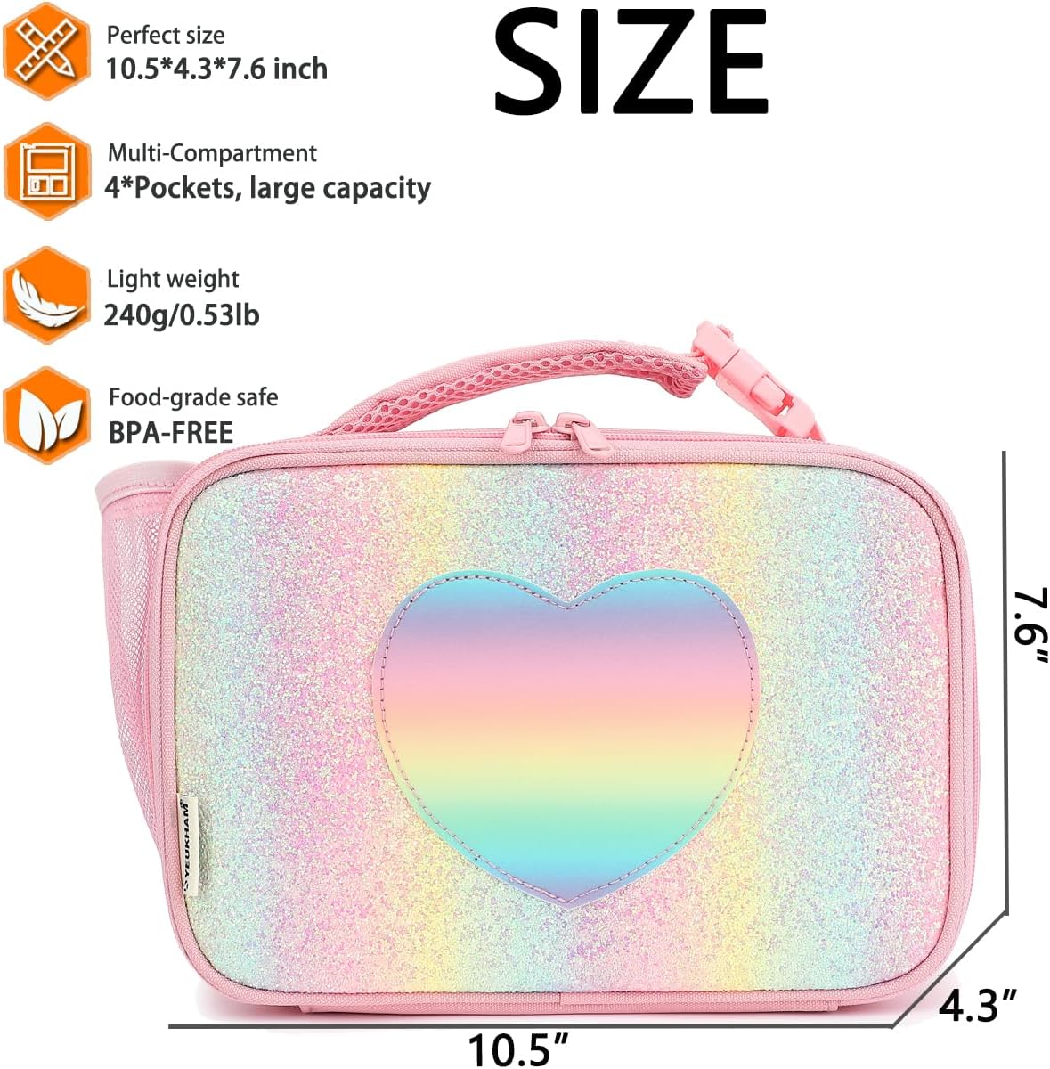 GYEUKHAM Insulated Lunch Box for School, Thermal Reusable Durable Freezable Lunch Bags for Kids Boys Girls Men Women - Small Soft Cooler Portable Lunch Tote Kit for Work Picnic Travel,Black