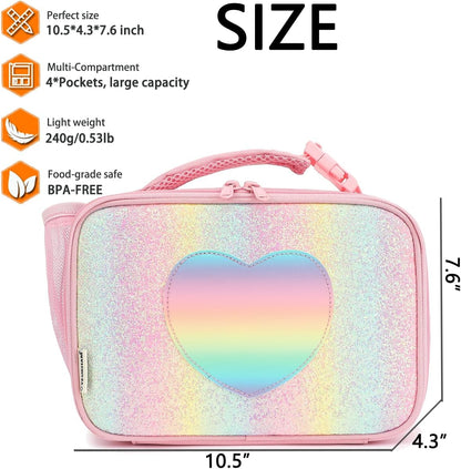 GYEUKHAM Insulated Lunch Box for School, Thermal Reusable Durable Freezable Lunch Bags for Kids Boys Girls Men Women - Small Soft Cooler Portable Lunch Tote Kit for Work Picnic Travel,Black