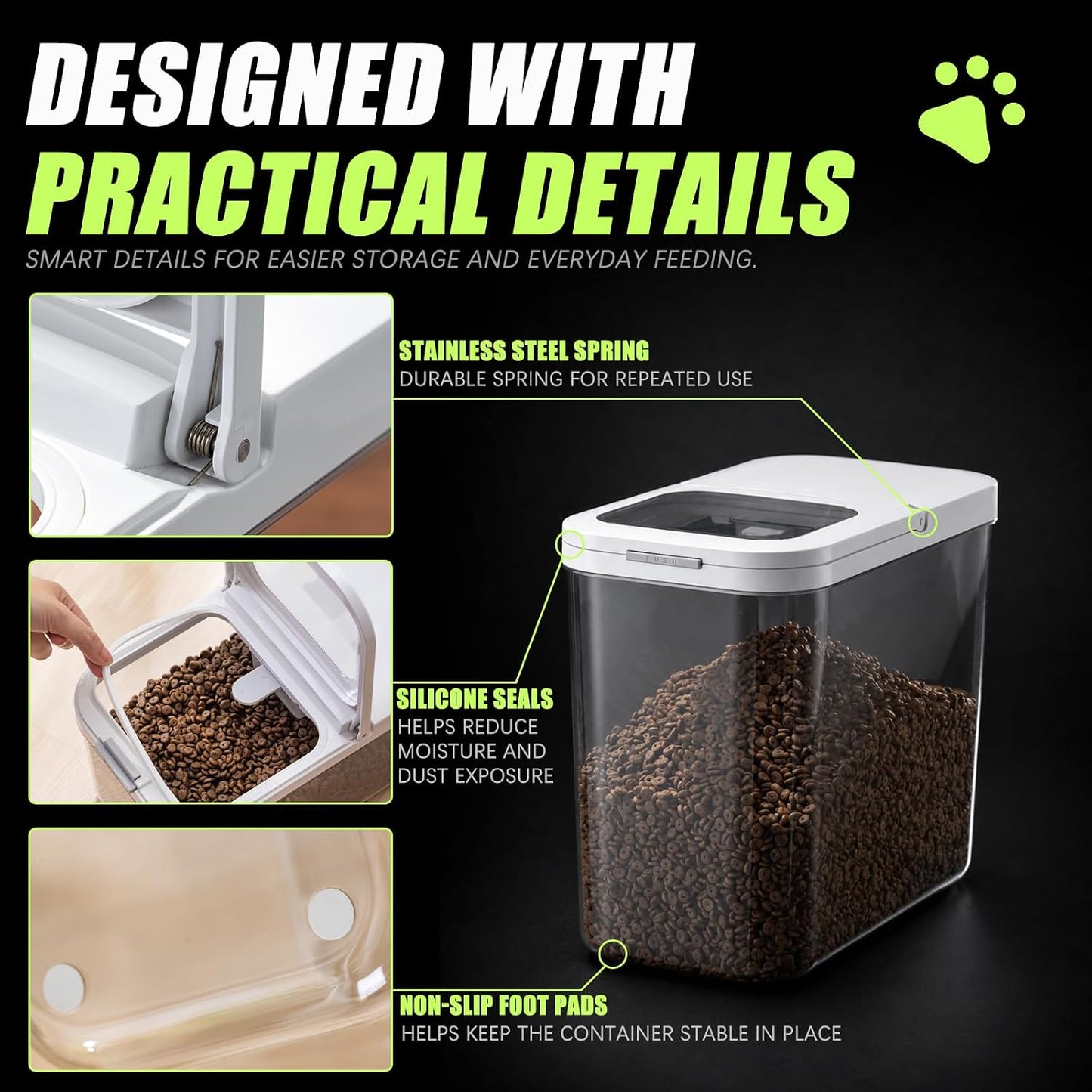 LivLab Mker Dog Food Storage Container - 6L/6KG/10LBS Pet Food Storage Containers With Lids & Scooper, BPA Free Airtight Storage Containers Store Dry Food For Kitchen Pantry