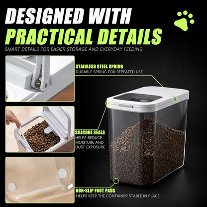 LivLab Mker Dog Food Storage Container - 6L/6KG/10LBS Pet Food Storage Containers With Lids & Scooper, BPA Free Airtight Storage Containers Store Dry Food For Kitchen Pantry