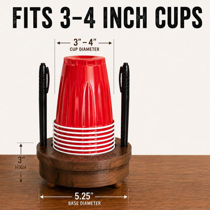 Party Cup Holder for 3-4" Cups - Hosting Essential to Prevent Mix-Ups & Reduce Waste - Sturdy Drink Organizer with Rubber Feet for Birthdays, BBQs, & Holiday Gatherings (Cups & Markers Not Included)