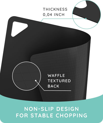 Cutting Boards for Kitchen, Plastic Cutting Board, Dishwasher Safe Cutting Boards with Juice Grooves for Meat, Veggies, Fruits, Easy Grip Handle, Serveware Accessories (Gray)