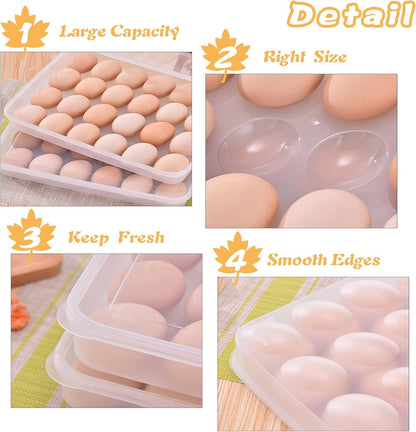 Egg Holder for 72 Eggs,3-Layer Plastic Egg Container,Deviled Egg Tray with Handle Lid,Devil Egg Holder for Refrigerator,Kitchen,Easter Party,Keep Fresh
