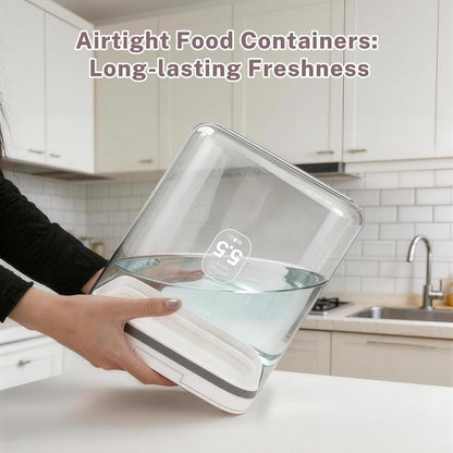 LEAWALK 10Lbs/10.57Qt Airtight Dog Cat Food Storage Container and Dog Treat Containers BPA-Free, PET Clear Stackable Pet Storage Bin, Pop Top, 1-Cup Scoop for Pet Food/Rice/Flour/Bread/Grains