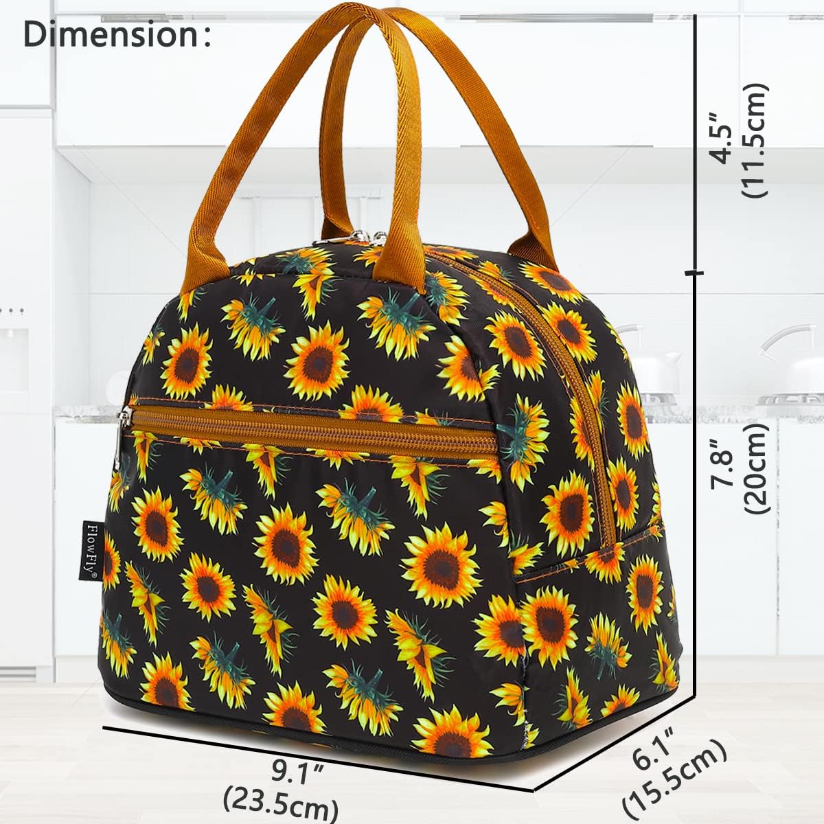 FlowFly Insulated Lunch Cooler Bag - Tote Bag Organizer for Women/Men, Black - Colors A