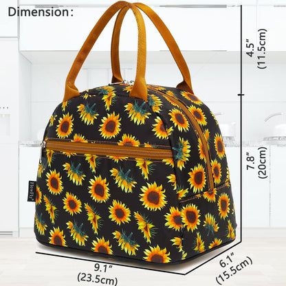 FlowFly Insulated Lunch Cooler Bag - Tote Bag Organizer for Women/Men, Black - Colors A