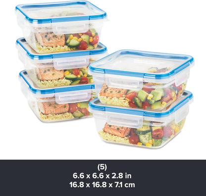 Snapware Plastic Total Solution (21-Pack) Large Food Storage Containers Set, Meal Prep Containers with Plastic BPA-Free Lids & 4 Locking Tabs, Microwave, Dishwasher, and Freezer Safe