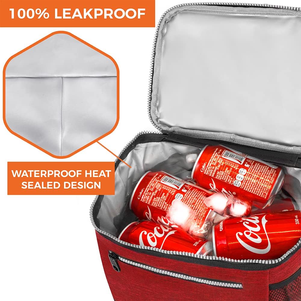 opux Insulated Lunch Box Men Women, Lunch Bag for Work School, Leakproof Soft Cooler Tote Adult, Large Lunch Pail Kids Boys Girls, Picnic Beach Food Bag with Shoulder Strap, Purple Floral