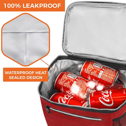 opux Insulated Lunch Box Men Women, Lunch Bag for Work School, Leakproof Soft Cooler Tote Adult, Large Lunch Pail Kids Boys Girls, Picnic Beach Food Bag with Shoulder Strap, Purple Floral
