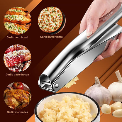 Stainless Steel Garlic Press, Garlic Crusher, Dishwasher Safe