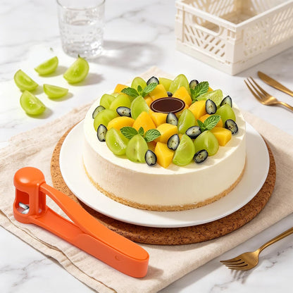 WhiteRhino Grape Cutter Grape Slicer for Toddlers,Grape Cherry Tomato Strawberry Cutter Quarter Slicer tool For Vegetable Fruit Salad Cake Decoration,Stainless Steel kitchen Gadget Fruit cutter(Bule)