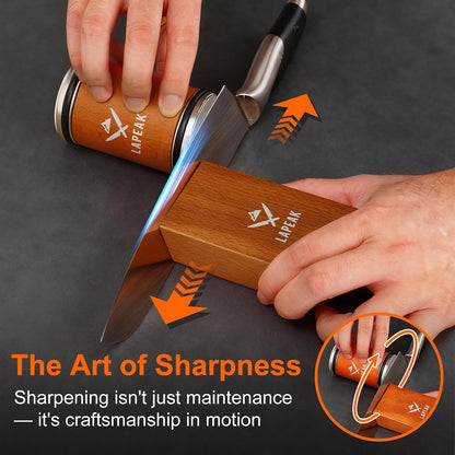 Rolling Knife Sharpener Kit, Knife Sharpener Tool, Knife Sharpening with Diamonds and Ceramic for Steel of Any Hardness, Kitchen, Outdoor & Utility Knives Sharpener with 15° & 20° Magnetic Angle.