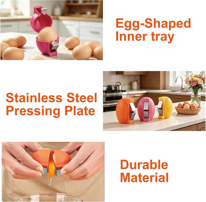 3PCS Egg Shell Opener, Stainless Steel Egg Cracker Tools for Raw Eggs, Egg Peeler Quickly Cutting Off Eggs for Home Kitchen Use