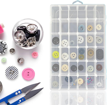 Guyuyii 4 Pack 36-Grid Plastic Clear Organizer Box with Adjustable Dividers | for Fishing Tackle, Craft, Jewelry Making, Diamond Painting, Beads, Earrings, Nail Art Supplies, Seeds, Small Hardware