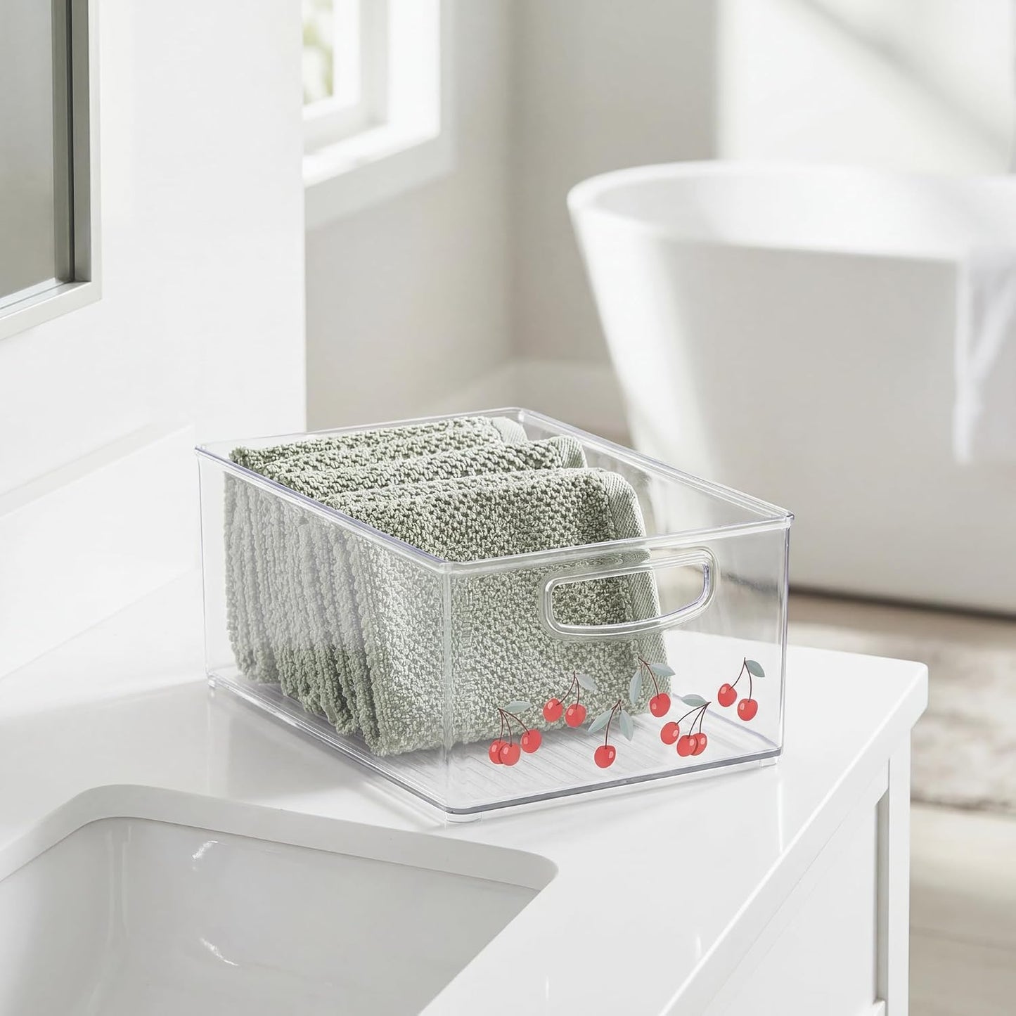 iDesign Stackable Clear Plastic Bin - Kitchen Organizers and Storage for Fridge and Pantry, 2-Pack