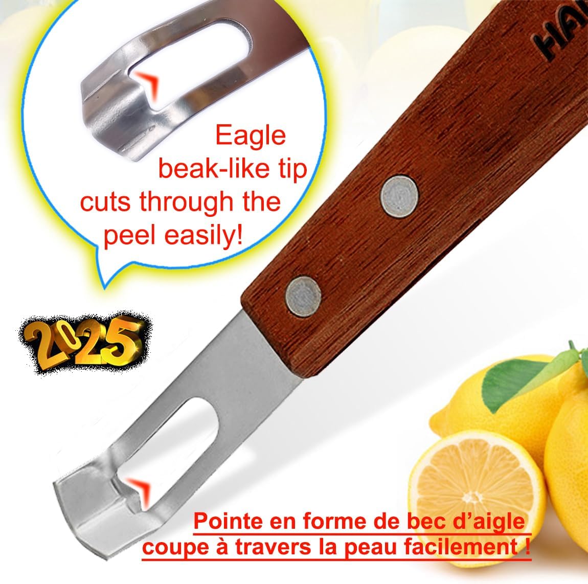 Lemon Zester & Channel Knife 2Tools for Cocktails with a storage box