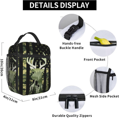 Black Cat Reusable Lunch Box Food Bag Insulated Lunch Bag for Teenage Boys Girls School Beach
