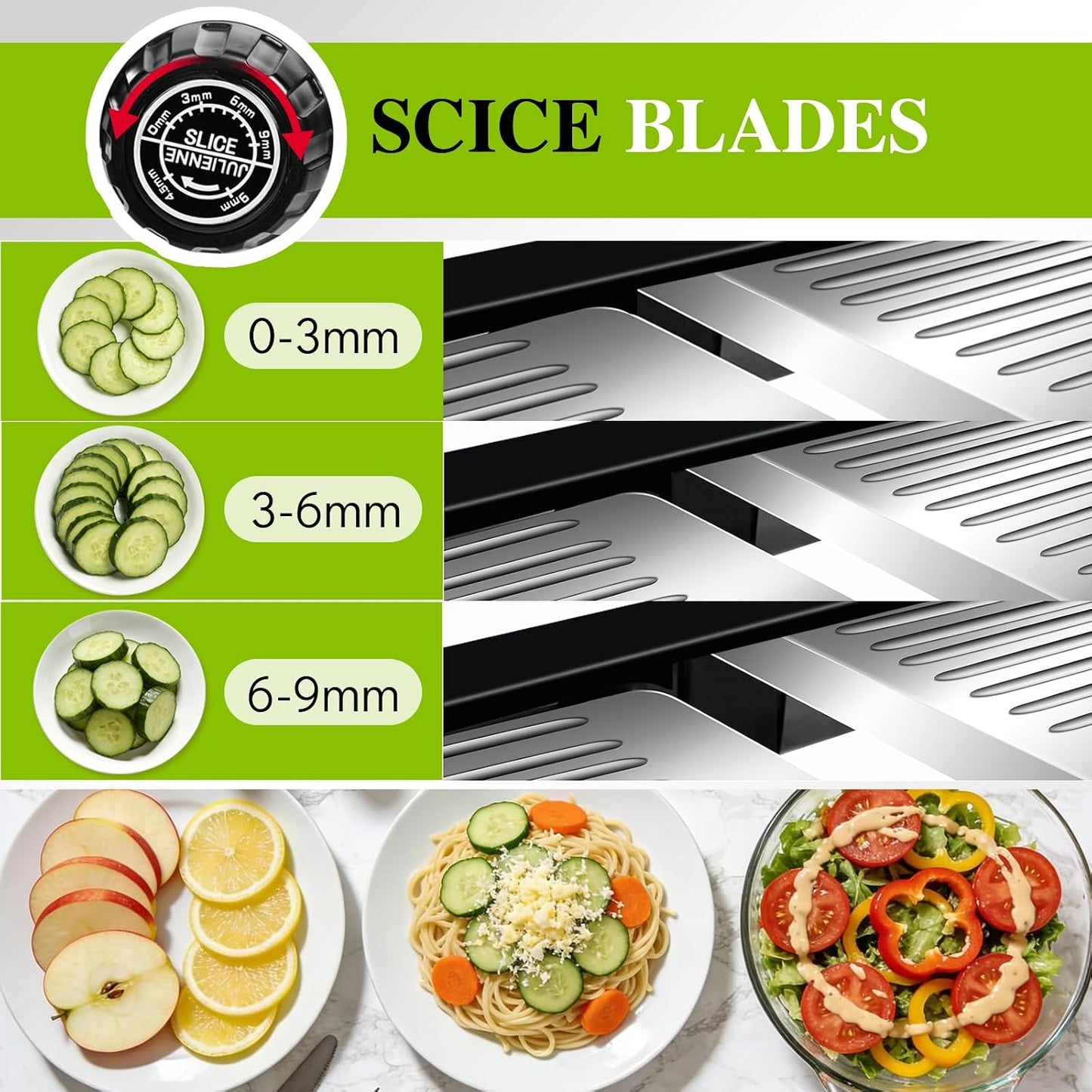 MASTERTOP Mandoline Slicer for Kitchen Adjustable Stainless Steel Food Slicer Vegetable Chopper Onion Waffle French Fry Cutter Potato Chip Julienne Slicer with Safety Gloves