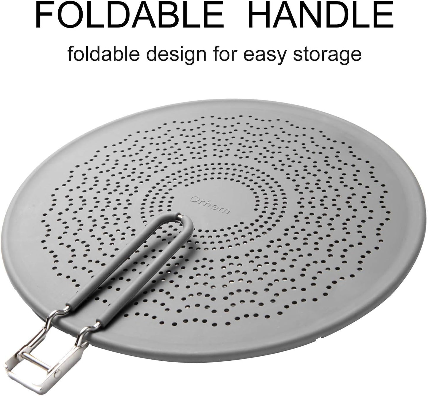 13” Silicone Splatter Screen Pan Cover with Folding Handle, Heat Insulation Cooling Mat, Strainer, Drain Board, Oil Splash Guard for Frying Pan