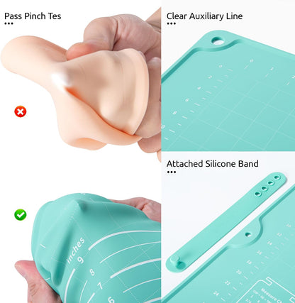 U-Taste Silicone Pastry Mat, Dough Rolling Baking Sheet, 28x20"/Transparent