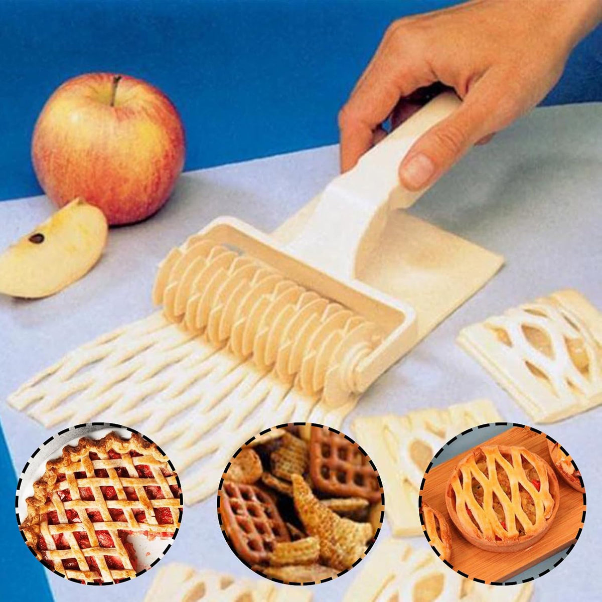 Pastry Lattice Roller Cutter for Pie Crust Pizza Dough Cookies