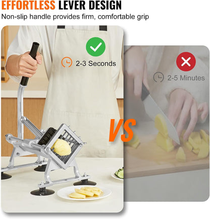 VEVOR Commercial Vegetable Slicer, 3/8" and 3/16" Tomato Slicer, Stainless Steel and Aluminum Alloy Vegetable Cutter Slicer, Manual Tomato Slicer with Non-slip Feet, for Tomatoes, Potatoes, Onions
