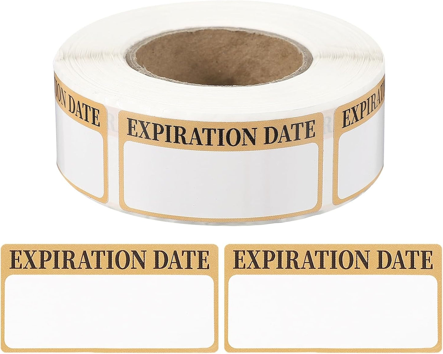 PATIKIL 500 Pcs Expired Date Label Stickers Roll, 2 x 1 Inch Removable Inventory Labels Adhesive Food Sticker Roll for Marking Organizing Inventory and Food Container, White and Black