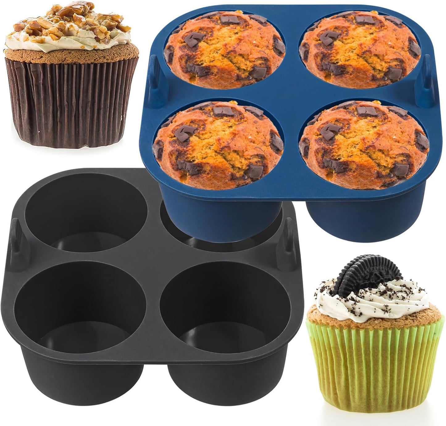 Webake Silicone Air Fryer Muffin Pan for Baking Egg Bites Silicone Mold, Nonstick 1.8 Inch Mini Muffin Tin BPA Free Set of 2