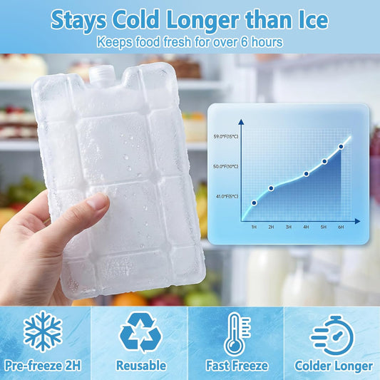 Chilled Snackle Box Divided Serving Tray with Ice Pack Individual Lids Container,Portable Freezer Cooler Picnic Travel Snack Container for Beach Camping Road Trip Essentials Insulated Bag