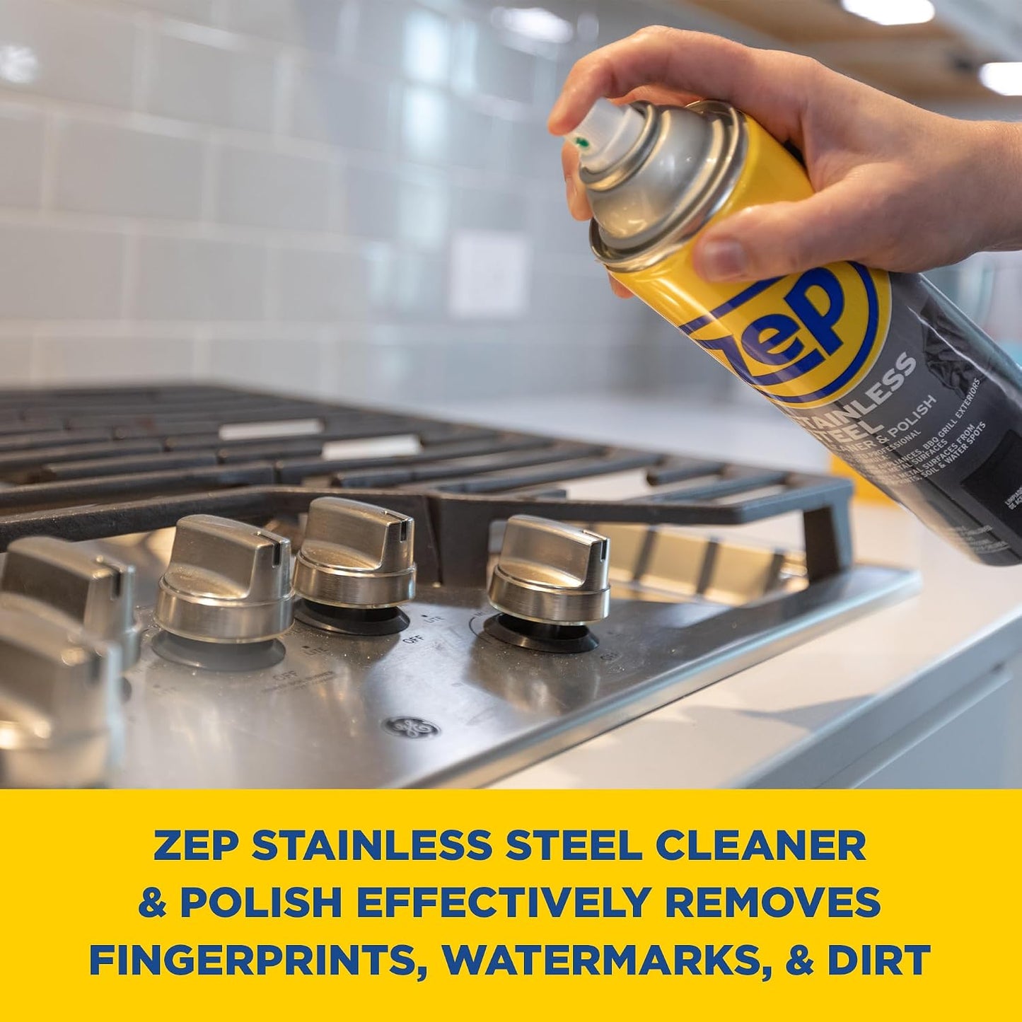 Zep Stainless Steel Cleaner Polish 14 oz (1 unit) & Oven Grill Cleaner 19 oz (1 unit) ECBD004 - Kitchen Cleaning Made Easy for Appliances, Grills, & Ovens