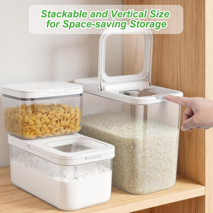 TBMAXS Versatile Storage Container Bin with Pop-up Lid & Scoop, Rice Flour Container Dog Cat Food Storage Container, Laundry Room Organization Household Essentials Kitchen Pantry Organizers