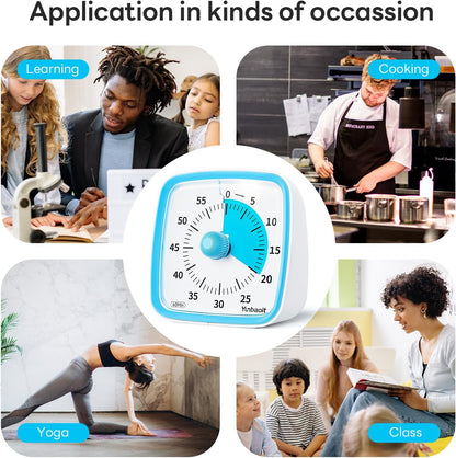 Yunbaoit Visual Timer with Night Light, 60 Minute Countdown, Light Blue