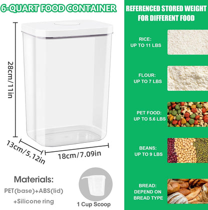 TBMAXS Versatile Storage Container Bin with Pop-up Lid & Scoop, Rice Flour Container Dog Cat Food Storage Container, Laundry Room Organization Household Essentials Kitchen Pantry Organizers