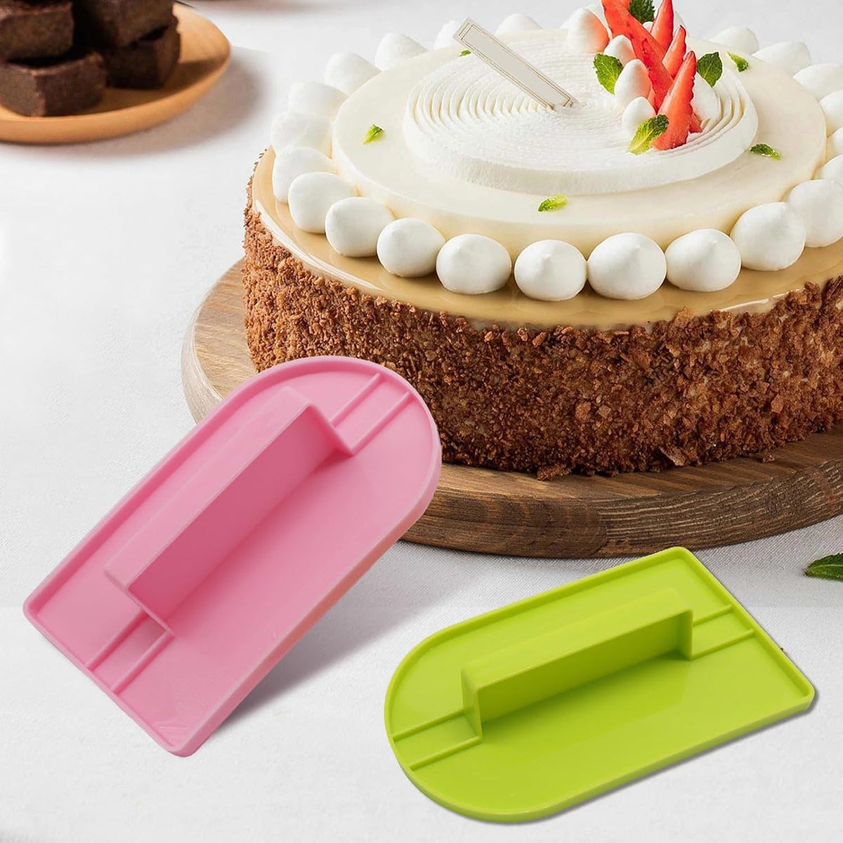 Bonsicoky 2 Pack Fondant Smoothing, Green & Pink