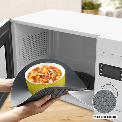 Microwave Splatter Cover for Food & Silicone Mat, Collapsible Vented Guard