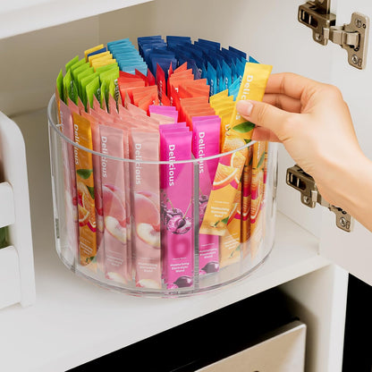 2 Pack Lazy Susan Organizer, 9 inch Rotating Storage Organizer with 4 Removable Bins, Lazy Susan Turntable Organizer for Fridge, Kitchen, Vanity, Cabinet