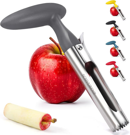 SCHVUBENR Premium Apple Corer Tool - Easy to Use and Clean - Sturdy Apple Core Remover with Sharp Serrature - Stainless Steel Corers for Apple and Pear - Core Fruits with Ease(Black)