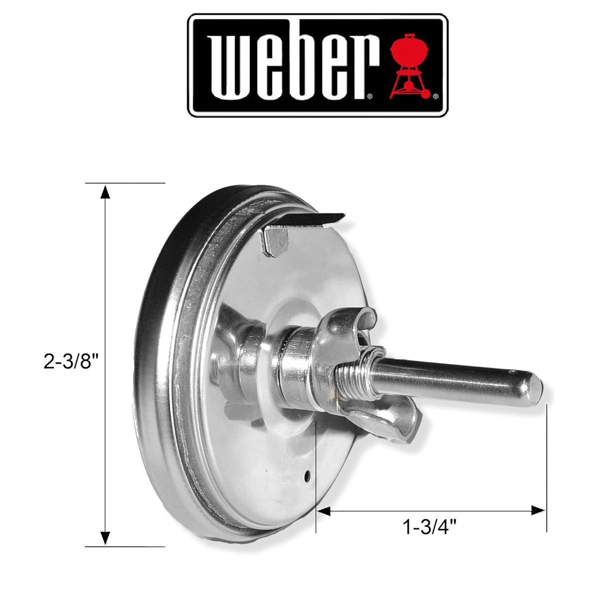 Weber Replacement Thermometer 67088, Center Mount, 2-3/8" Diameter