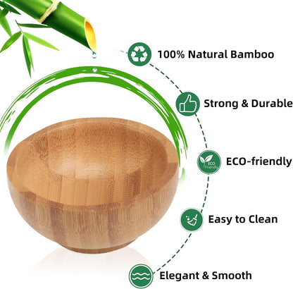 Dipping Bowls Set, Small Bamboo Pinch Bowls for Soy Sauce/Condiment/Snacks, Mini Serving Bowls for Charcuterie Board for BBQ/Entertaining, 1.4 oz Bamboo Wooden Ramekins
