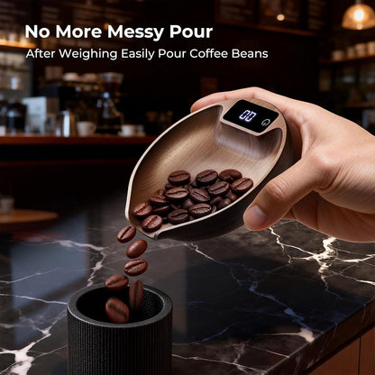 Premium Walnut Coffee Bean Scale - VABICA Handcrafted Espresso Scale