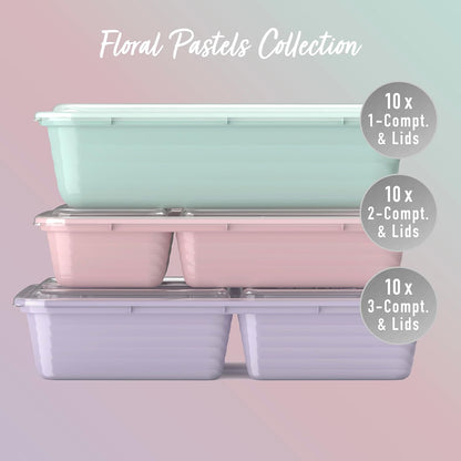 Bentgo Prep 60-Piece Meal Prep Kit - Reusable PFAS & BPA-Free Food Containers, 1-Compartment, 2-Compartment, & 3-Compartments - Microwave, Freezer, & Dishwasher Safe (Gleam Metallics)