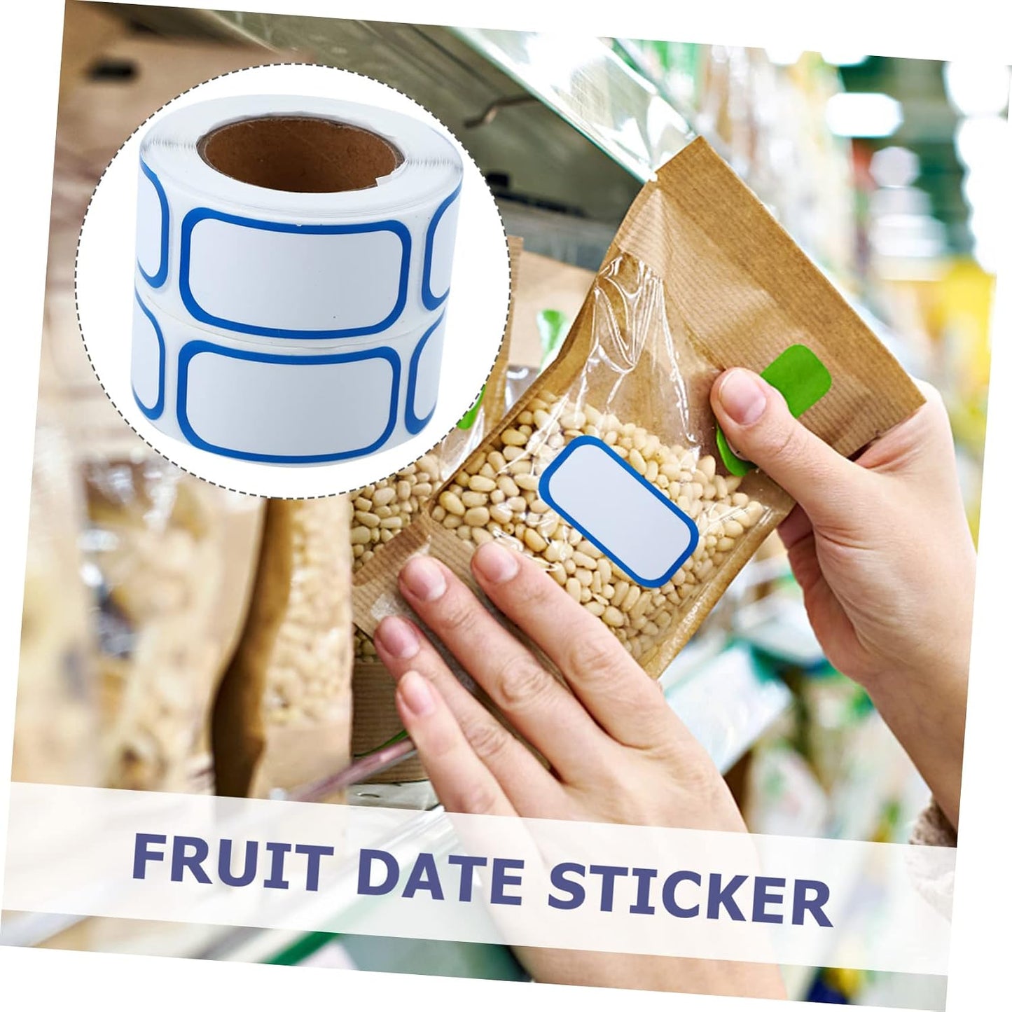6Rolls Removable Food Date Label Stickers Practical Markers for Containers Easy to Write Strong Adhesive for Kitchen Storage and Organization
