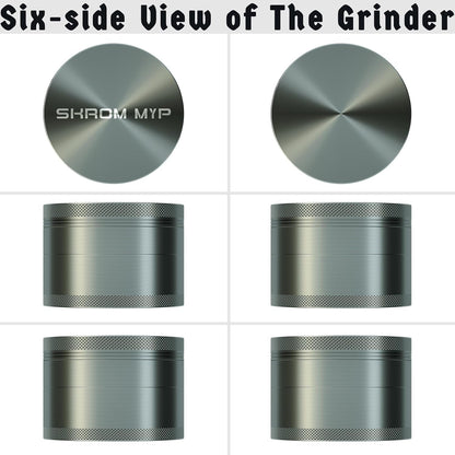 Spice Grinder, Aluminum Large 3" Kitchen Grinder (Grey)