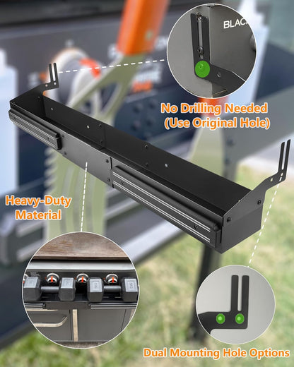 Front Griddle Caddy for Blackstone 28/28XL Inch With Two Magnetic Tool Holders, Large Capacity for Blackstone Griddle Accessories 28 Inches Bottle Storage, Easy Front Access, Black Stone Caddy